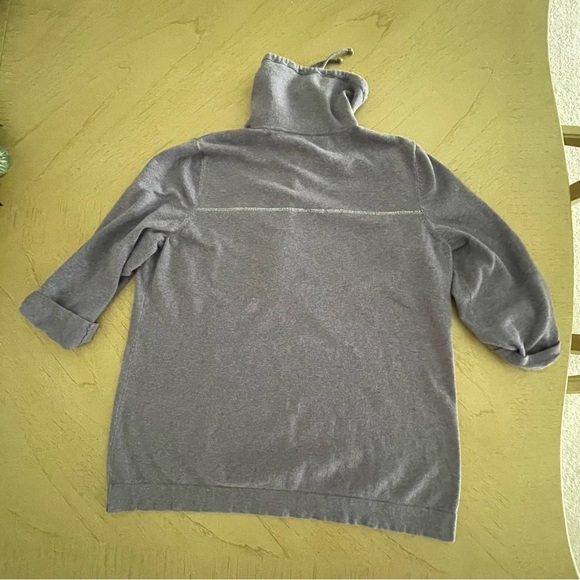 Chico’s Zenergy Snap Mock Sweater Plum Frost Heather Size 1 (M) Cotton Cashmere - Picture 2 of 11